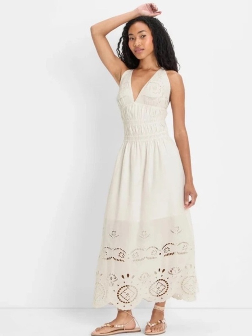 NWT Future Collective Eyelet Maxi A-Line Dress